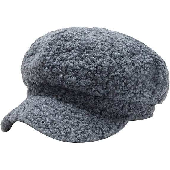 CoCopeaunts Octagon Newsboy Cap for Women Warm Winter Hat Japanese Style Beret Hat Solid Color Warm Outdoor Baker Boy Cap