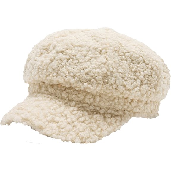 CoCopeaunts Octagon Newsboy Cap for Women Warm Winter Hat Japanese Style Beret Hat Solid Color Warm Outdoor Baker Boy Cap