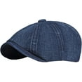 thumbnail image 1 of CoCopeaunts Octagonal Newsboy Cap Berets Men Women Flat Cap Hat Washed Cotton Denim Beret Cap Vintage Artist Painter Beret Hat, 1 of 7