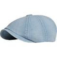 thumbnail image 1 of CoCopeaunts Octagonal Newsboy Cap Berets Men Women Flat Cap Hat Washed Cotton Denim Beret Cap Vintage Artist Painter Beret Hat, 1 of 7