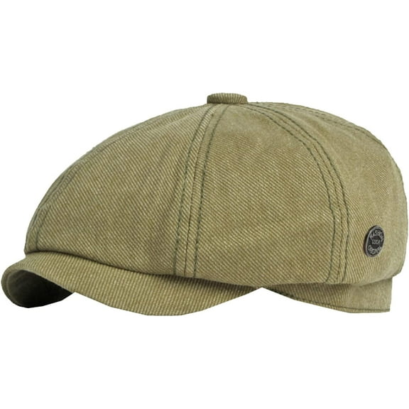 CoCopeaunts Octagonal Newsboy Cap Cotton Beret Hats for Men Spring Summer Retro Flat Ivy Hat Casual Newsboy Hats for Women