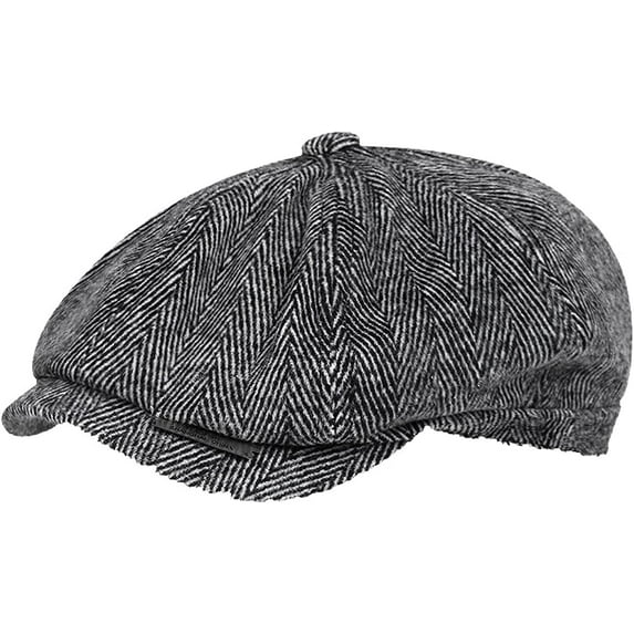 CoCopeaunts Octagonal Newsboy Hats for Men Vintage British Newsboy Cap Beret for Women and Painter Hat Outdoor Cabbie Hat