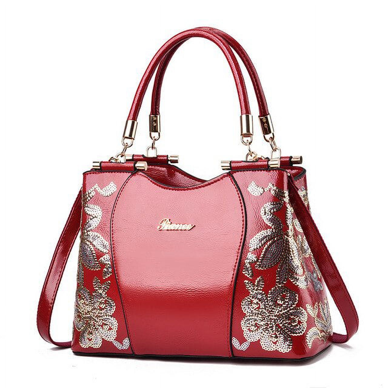 CoCopeaunts Patent leather Leather Embroidered Handbags Large Capacity ...
