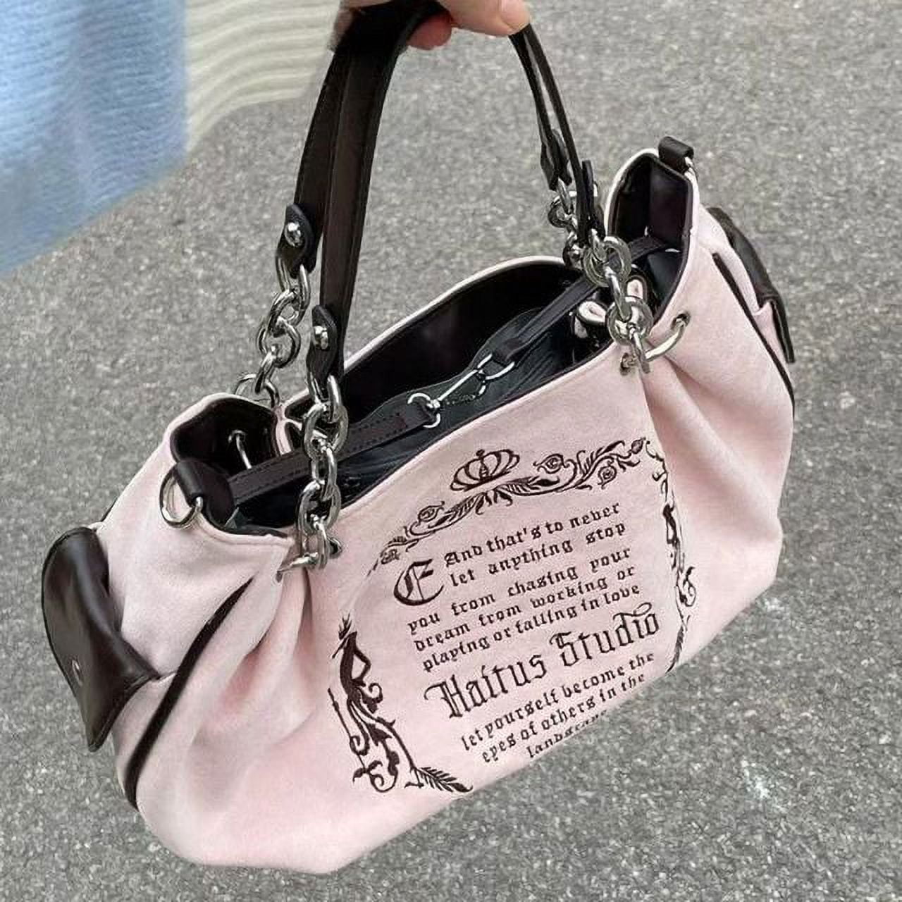 Fashionable Embroidered Women's Tote Bag With Chain Strap, Large Capacity  Set Including Embroidered Diamond Pattern Shoulder Bag