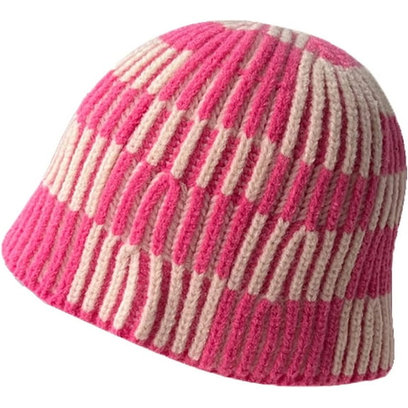 CoCopeaunts Plaid Beanies Hat Two-Colors Fashion All-Match Street Women Knitted Cap Autumn Winter Warm Thick Bucket Hats for Men