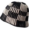 thumbnail image 1 of CoCopeaunts Plaid Beanies Hat Two-Colors Fashion All-Match Street Women Knitted Cap Autumn Winter Warm Thick Bucket Hats for Men, 1 of 8