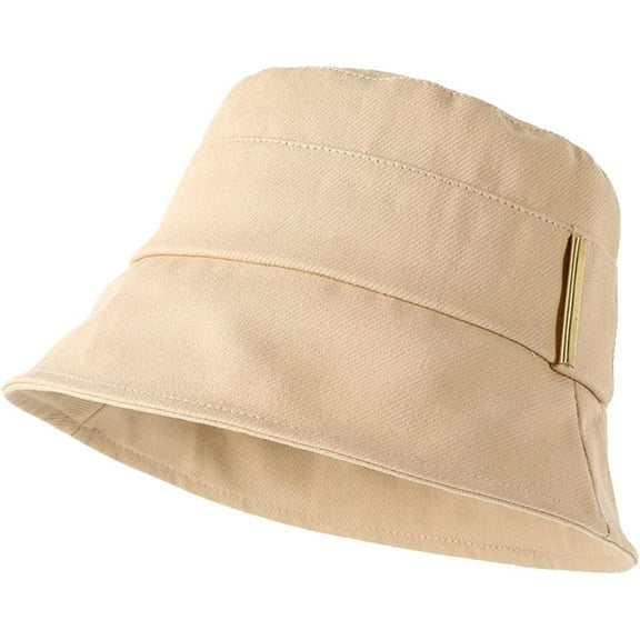 CoCopeaunts Plain Bucket Hat Women Classic Solid Sun Cap Sun Protection Travel Beach Fisherman Hat Casual All-Match Daily Wear