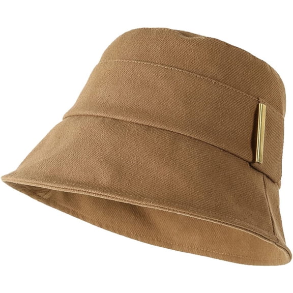 CoCopeaunts Plain Bucket Hat Women Classic Solid Sun Cap Sun Protection Travel Beach Fisherman Hat Casual All-Match Daily Wear