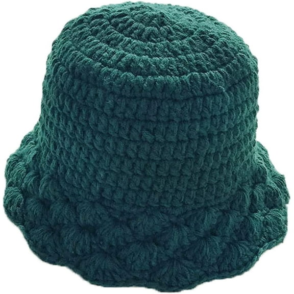 CoCopeaunts Plain Bucket Hat for Women Winter Knitted Unisex Warm Bonnet Cap Trendy Oversized Comfort Ladies Bucket Cap Packable