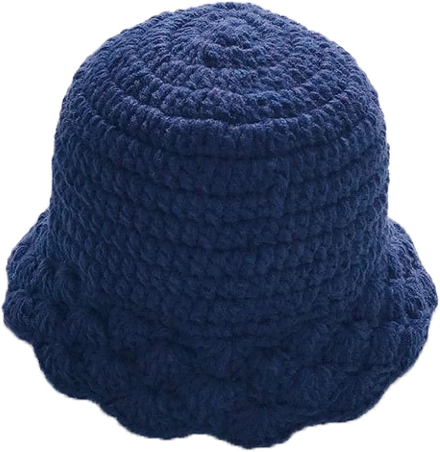 CoCopeaunts Plain Bucket Hat for Women Winter Knitted Unisex Warm Bonnet Cap Trendy Oversized Comfort Ladies Bucket Cap Packable