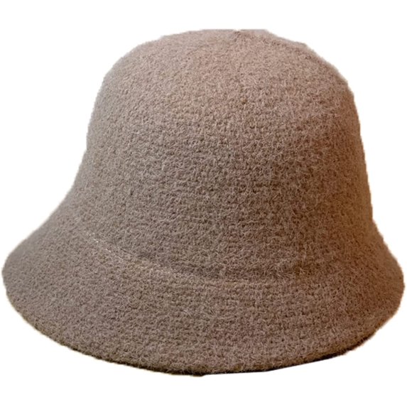 CoCopeaunts Plain Color Bucket Hat for Men Soft Comfort Wool Women Bucket Cap Casual All-Match Costume Accessory Winter Hats