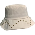thumbnail image 1 of CoCopeaunts Plain Women Bucket Hat Bead Decorate Fisherman Hat Outdoor Wild Flat Top Foldable Basin Hat Four Seasons All-Match, 1 of 8