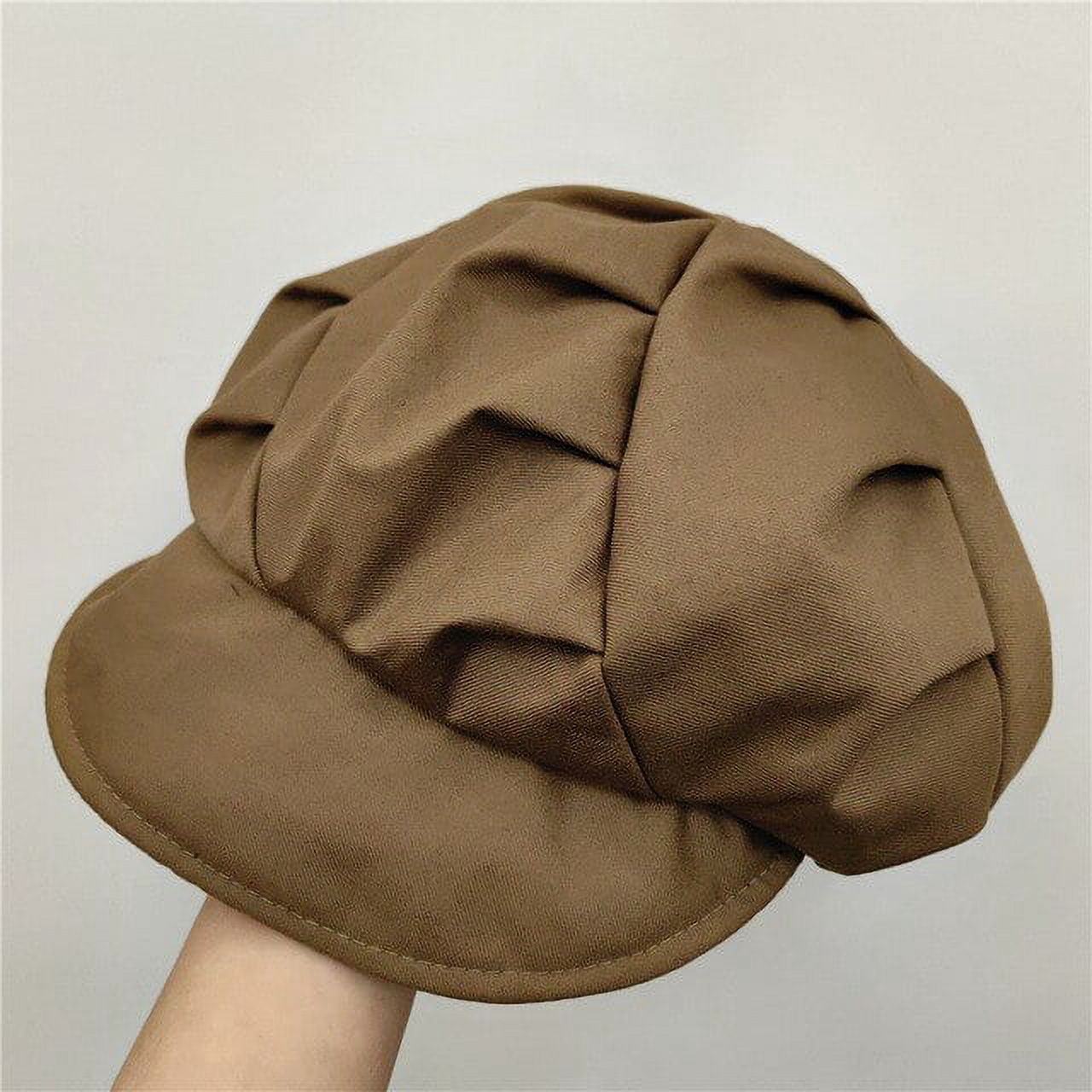 7161 Women Fashion Pleated Cloud Beret Hats Vintage Octagonal Peaked Caps Women Cloud Beret Hat Korean Style Wrinkle Design Irregular  main image 2