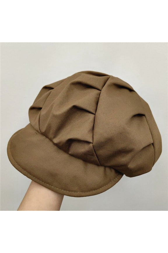 Pleated Octagonal Beret Caps For Women Spring Lady Cotton Newsboy Hats Vintage French Painter Hat Autumn Girls Ivy Military Caps