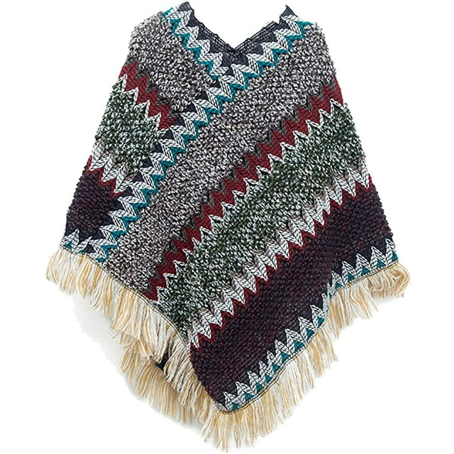 CoCopeaunts Ponchos for Women, Womens Ponchos and Wraps Winter Retro ...