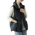 thumbnail image 1 of CoCopeaunts Puffer Vest for Women Sleeveless Outerwear Warm Lightweight Fashion Stand-up Collar Down Vest Padded Gilet, 1 of 3