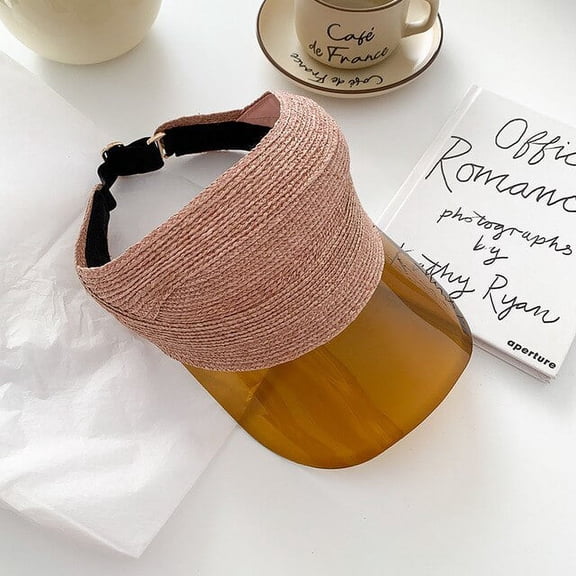 CoCopeaunts Raffia Empty Top Straw Hats For Women Travel UV Protection Sunshade Hats Outdoor Beach Sun Cap For Lady Summer Visor Caps Gorros
