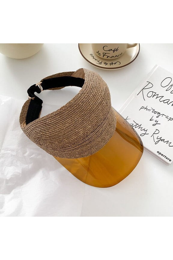 Raffia Empty Top Straw Hats For Women Travel UV Protection Sunshade Hats Outdoor Beach Sun Cap For Lady Summer Visor Caps Gorros