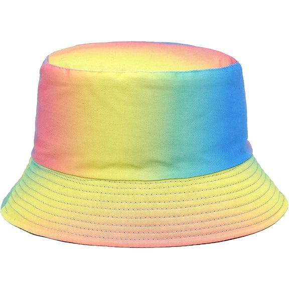 CoCopeaunts Rainbow Women Bucket Hats Double-Side-Wear Reversible Men Fisherman Hat Summer Sunscreen Outdoor Sport Casual Street
