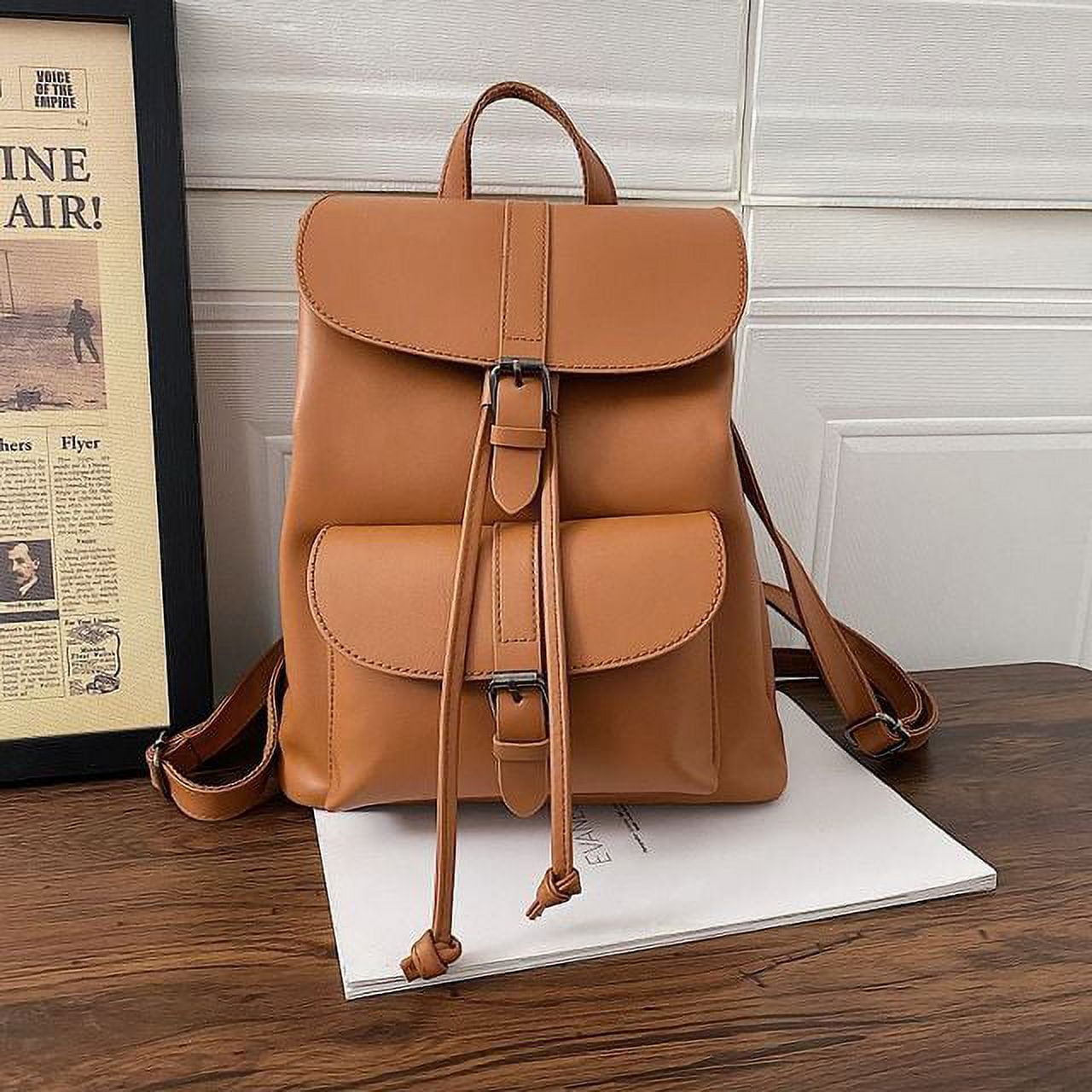 Vintage Straw Backpack Women's Fashion Shoulder Bag Versatile Straw Woven  PU Leather Elegant Luxury Designer Small Backpack 2023