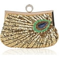 thumbnail image 1 of CoCopeaunts Retro Peacock Handbag Sequin Clutch Bag Evening Shoulder Bag Wedding Crossbody Bag Prom Purse, 1 of 6