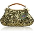 thumbnail image 1 of CoCopeaunts Retro Peacock Handbag Sequin Clutch Bag Evening Shoulder Bag Wedding Crossbody Bag Top Handle Satchel Kiss Lock Purse, 1 of 6