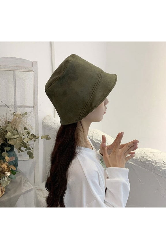 Retro Suede Bucket Hats Women Spring Summer Foldable Fisherman Hat Lady Bob Caps Hip Hop Gorras Women Panama Bucket Cap Outdoor