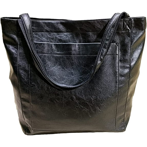 CoCopeaunts Retro Tote Bag for Women PU Leather Shoulder Bag Large Capacity Handbag Work Satchel Commuter Purse