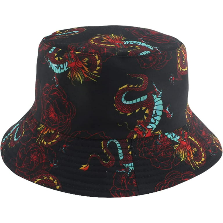 CoCopeaunts Reversible Bucket Hats for Men Hip Hop Street Wild