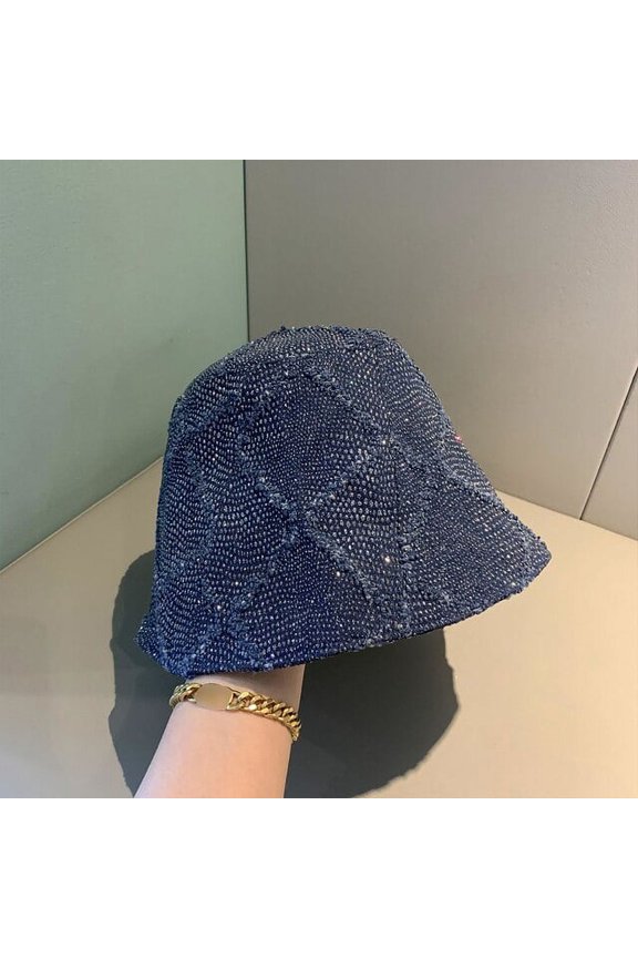 Rhinestone Bucket Hat For Women Summer Autumn Fishermen Hats Female Panama Outdoor Hiking Beach Fishing Sunscreen Woman Bob Caps