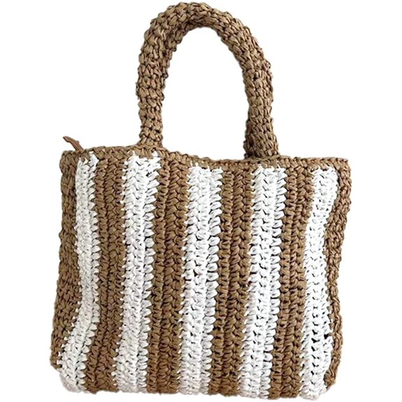 CoCopeaunts Round Straw Crossbody Bags for Women Small Handwoven Tote Bag Summer Beach Bag with Pearl Handle