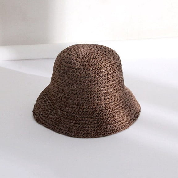 CoCopeaunts Short Brim Straw Hats For Women Woven Fisherman Hat Summer UV Protection Sunshade Cap Female Outdoor Beach Panama Sun Caps Gorro