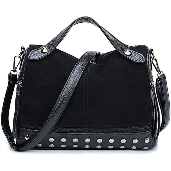 CoCopeaunts Shoulder Bag for Women PU Leather Handbag Rivet Crossbody Bag Commuter Bag for Daily Work Travel