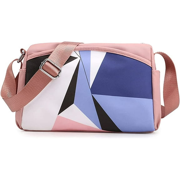 CoCopeaunts Shoulder Bag for Women Splicing Color Crossbody Bag Nylon Satchel Casual Handbag Commuter Purse