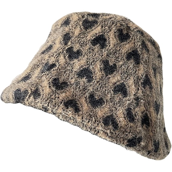 CoCopeaunts Silky Heart Shape Bucket Hat for Women Foldable Breathable Fisherman Hat Fashionable Winter Warm Small Brimmed Hat