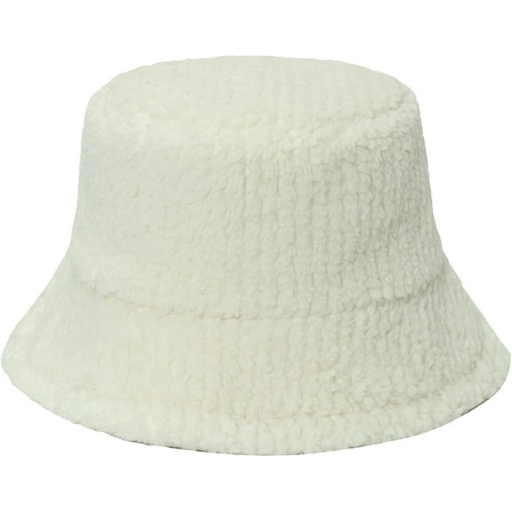 CoCopeaunts Simple Solid Color Bucket Hats for Men Plus Down Warm Basin Cap Hundred Lambswool Female Fishing Cap Winter Section