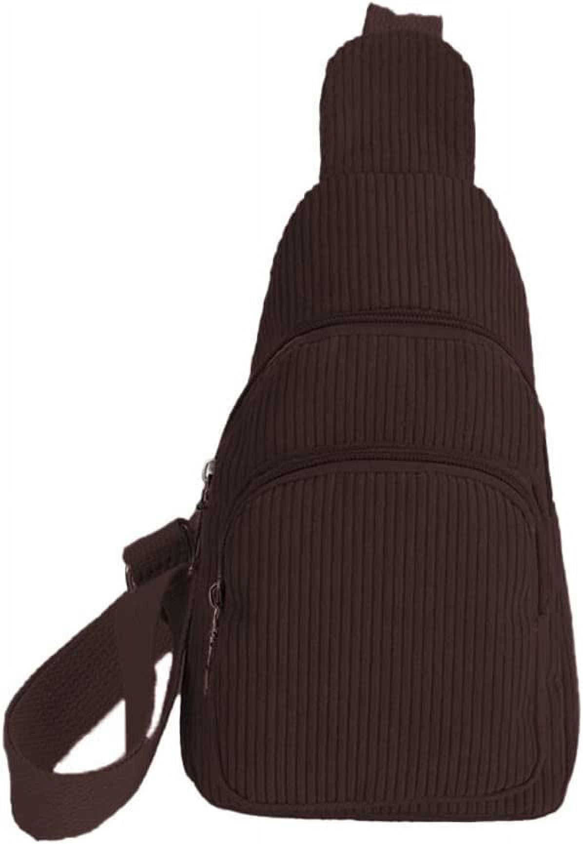 Cocopeaunts Sling Bag for Women Small Crossbody Sling Bag Corduroy Sling Backpack Fanny Belt Bag for Travel Sports Running Hiking, Adult Unisex, Green