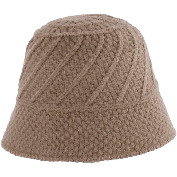CoCopeaunts Small Bucket Hat Ladies Foldable Fashion Soft Solid Color Twill Crochet Women Girl Knit Hat Winter Thick Keep Warm
