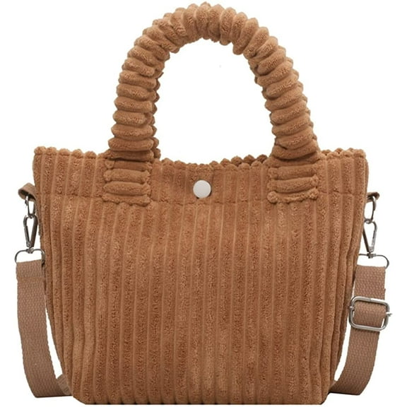 CoCopeaunts Small Corduroy Tote Purse Shoulder Bag Corduroy Crossbody Bag Women Mini Satchel Handbag Bag Hobo Bags