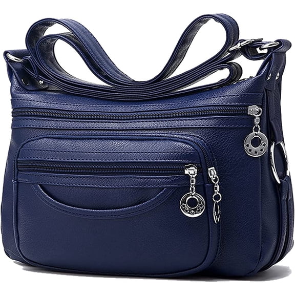 CoCopeaunts Soft Faux Leather Shoulder Bag for Women Multi Pocket Handbag Waterproof Crossbody Bag Large Capacity Purse