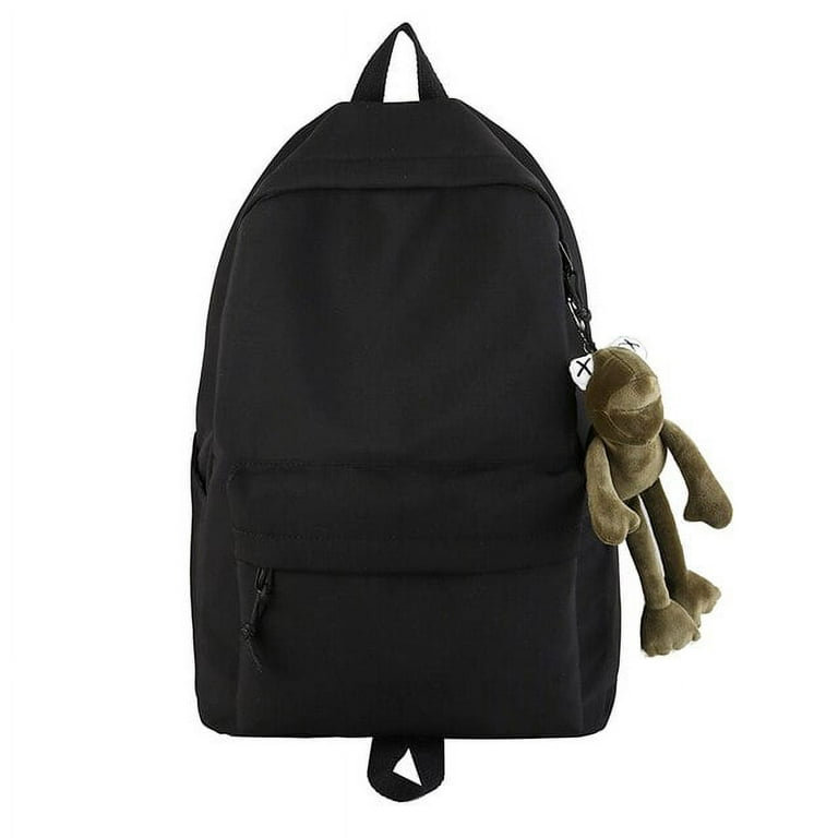【MUCENT】 FLENNE 2 POCKET NYLON BIG BACKPACK UNISEX CoCopeaunts Solid Black Backpack Portable large capacity