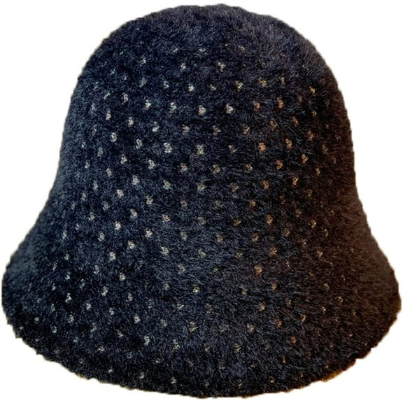 CoCopeaunts Solid Color Bucket Hat Soft Mink Hair Fisherman Hat for Women Versatil Outdoor Basin Hat for Girl Winter Daily Wear