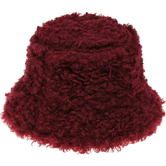 CoCopeaunts Solid Color Fisherman Hat Men Autumn Winter Versatile Lamb Wool Pot Hat Winter Warm Women Basin Hat Outdoor Foldable