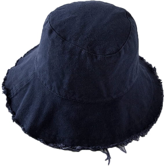 CoCopeaunts Spring Summer Bucket Hat Frayed Wide Brim Sun Cap Adult Sunscreen Basin Cap for Women Casual Sport Men Fisherman Hat