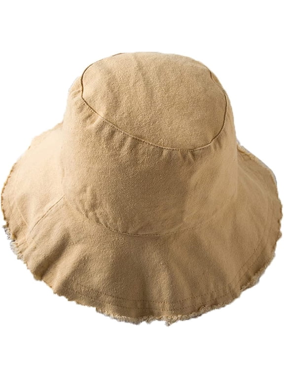 Spring Summer Bucket Hat Frayed Wide Brim Sun Cap Adult Sunscreen Basin Cap for Women Casual Sport Men Fisherman Hat