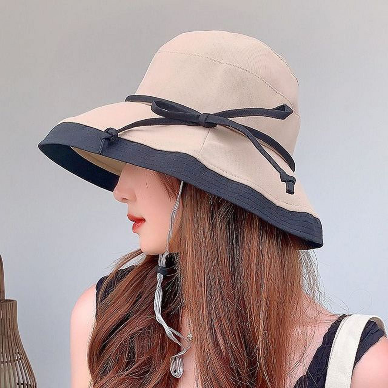 Cocopeaunts Spring Summer Wide Brim Sun Visor Hats Women Panama Caps Double Side Wear Foldable 3915