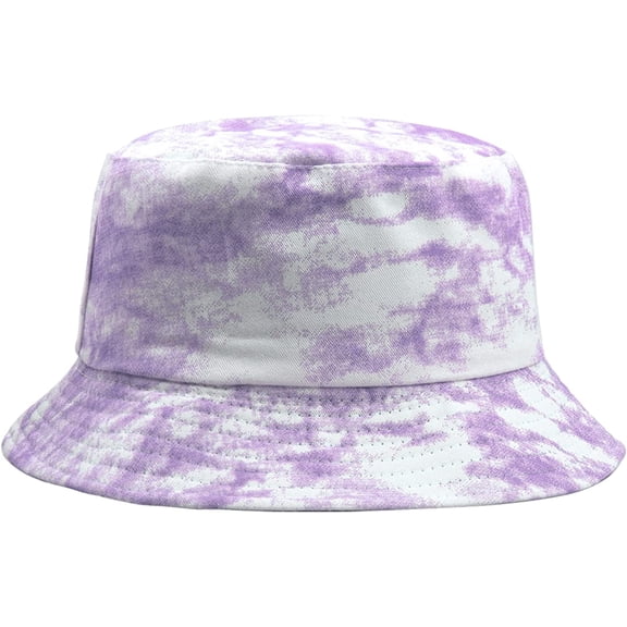 CoCopeaunts Spring Summer Women Bucket Hat Bright Tie Dye 6 Colors Thin Cotton Breathable Fisherman Hat for Men Outdoor Shade