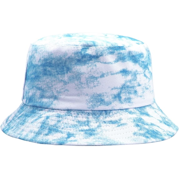 CoCopeaunts Spring Summer Women Bucket Hat Bright Tie Dye 6 Colors Thin Cotton Breathable Fisherman Hat for Men Outdoor Shade