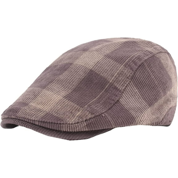 CoCopeaunts Spring Winter Newsboy Cap Driving Hat Plaid Peaked Cap Men Women Warm Beret British Style Forward Hat Adjustable