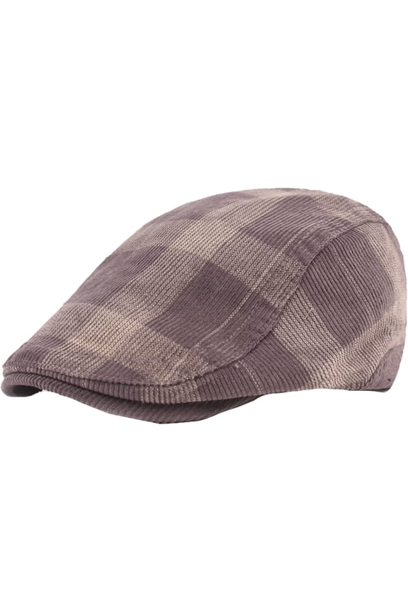 Spring Winter Newsboy Cap Driving Hat Plaid Peaked Cap Men Women Warm Beret British Style Forward Hat Adjustable